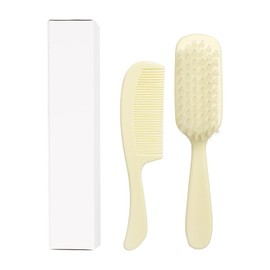 Dukal PCB2 DawnMist Baby Comb & Brush Set – Ivory – Gentle, Non-Scratch Grooming Tools with Soft Bristles for Newborns – 1 Set
