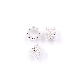 Malahill Excellent Quality Brass Spacer Beads for Jewelry Making 50 Pieces 6 * 5mm Silver