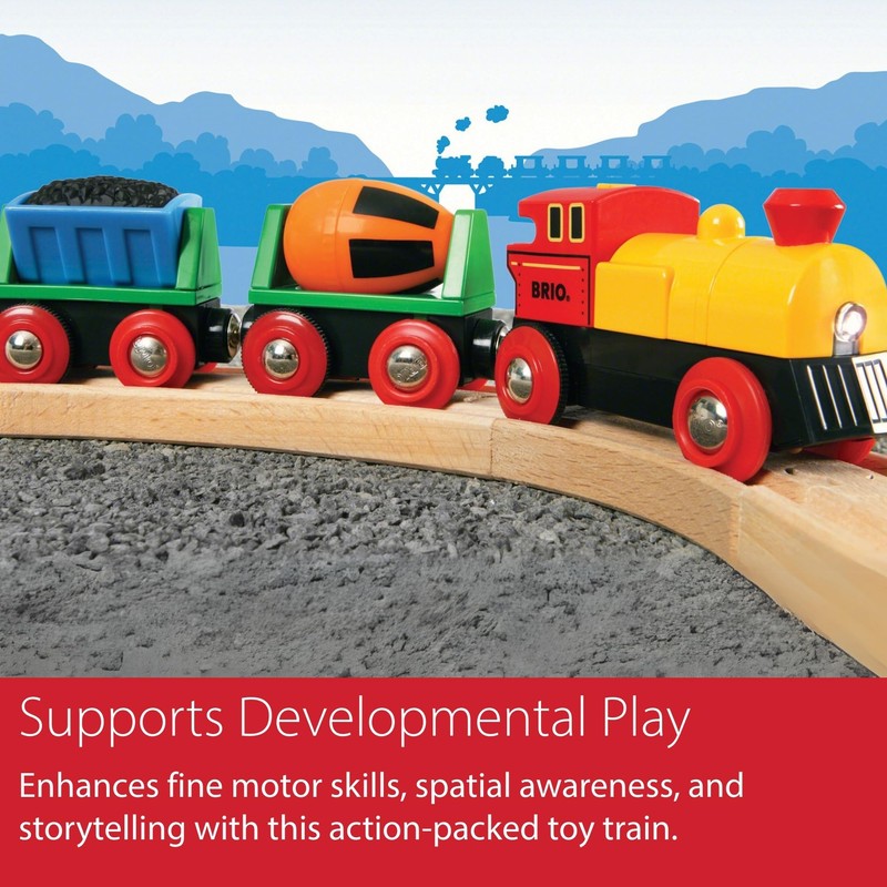 BRIO World Battery Operated Action Train - Motorized for Wooden