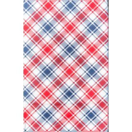 Elrene Home Fashions Americana Patriotic Red, White, and Blue Plaid Vinyl Flannel Back Tablecloth (52"" x 52"" Square), EHFAM001