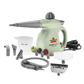 BISSELL Steam Shot Deluxe handheld pressurized steamer for maintenance cleaning with 10 cleaning tools