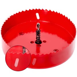 KINJOEK 6 Inches 152 mm HSS BI-Metal Hole Saw Heavy Duty Steel Cornhole Boards Hole Saw Blade Corn Hole Drilling Tool Drill Bit Saw for Cornhole Game, Red