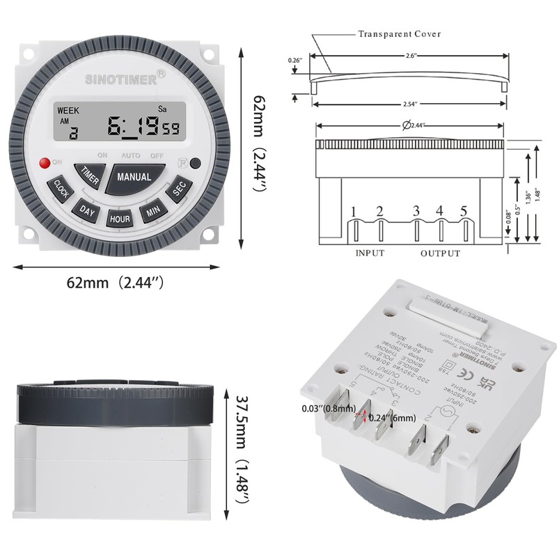 DC/AC 24V Digital Gate Timer Switch - Programmable, Accurate-to-The-Second Control