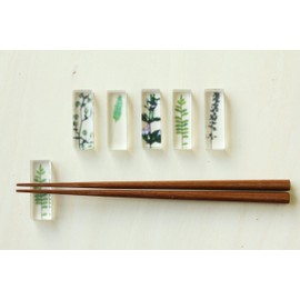 Toumei toumei 押花 B Chopstick Rest Set of 5 Wood Box