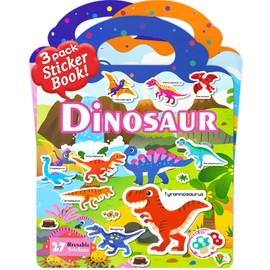 Benresive Benresive Reusable Sticker Book for Toddlers 2-4 Years, 3 Sets Travel Stickers for Kids, Waterproof Sticker Books for Toddlers 1-3, Crafts Activities for Todddlers 1-3 2-4 3-5