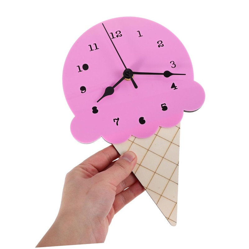 Sosoport Ice Cream Shaped Wall Clock for Kids Decorative Wall