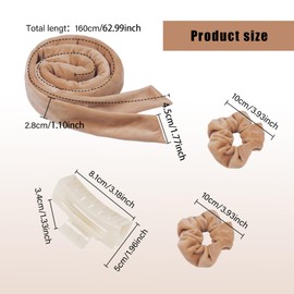 MFCGHXR 5-piece set of hair curl without heat, heatless curling, heat free curls, hair styling tools for women overnight (beige)