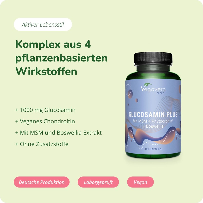 Glucosamine Chondroitin High Dose & Vegan | 1000 mg Glucosamine