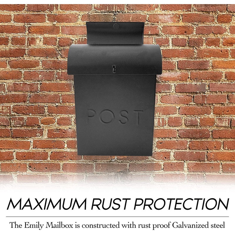 NACH Locking Mailbox, 13.9 x 3.93 x 10.6 inch, Black