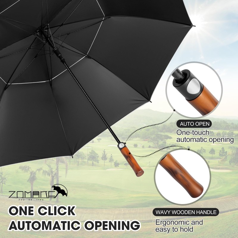 ZOMAKE 68 Inch UV Golf Umbrella Windproof Strong,Large Sun Umbrellas