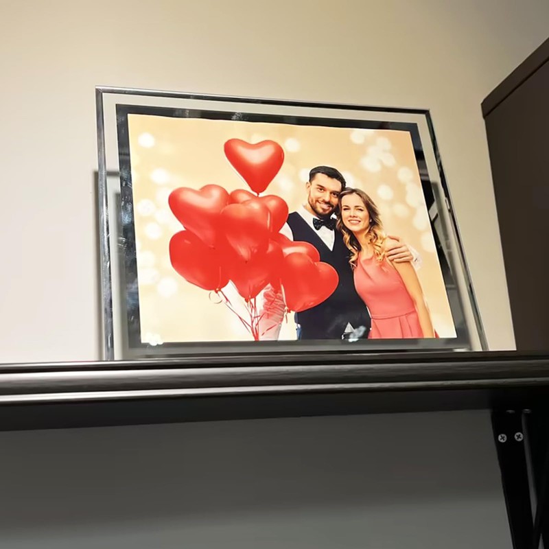 Cokiyaya Silver Glass Picture Frame, 8"×10", Real Glass, Tabletop Photo