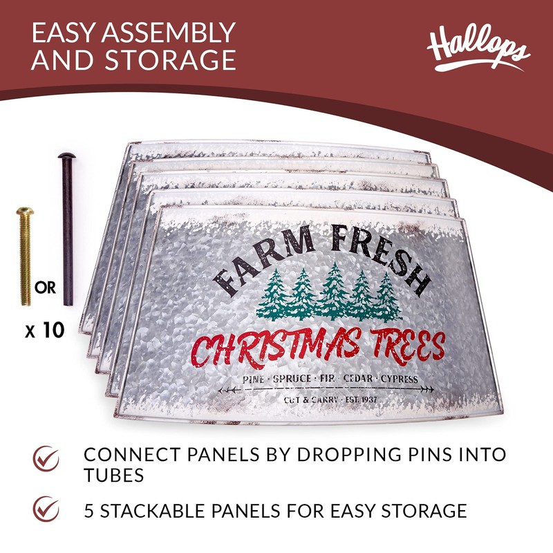 Hallops Galvanized Christmas Tree Collar - Large to Small Christmas
