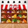 FHZON Fruit Supermarket Backdrop Summer Fruit Exhibition Harvest Season Strawberry