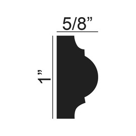 Outwater 1 inch x 5/8 inch x 96 inch Panel Moulding, 8 Pack, Primed White
