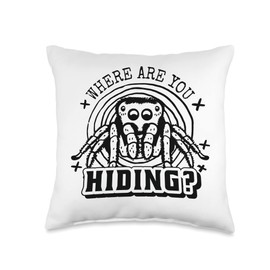 Where Are You Hiding? Scary Spider Tarantula Throw Pillow