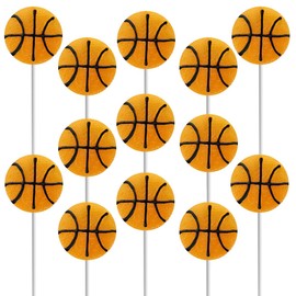 Fruidles Sports Ball Candy Basketball, Football, Soccer, and Baseball Lollipops, Individually Wrapped Sport - Brown (Pack of 24)