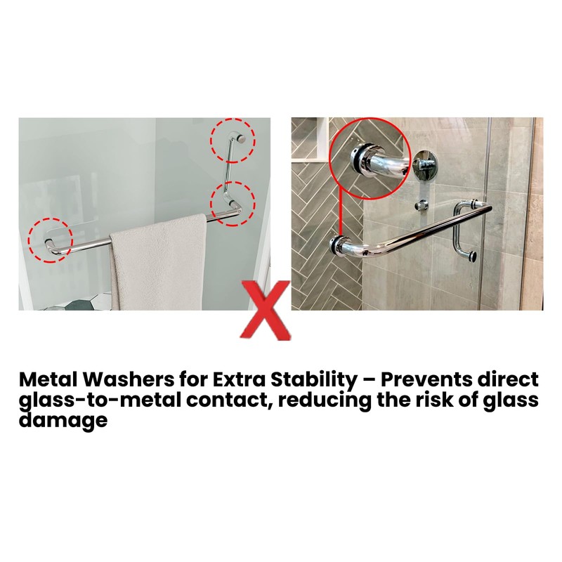 MCOCOD 8" Pull Handle and 20" Towel Bar Set, Glass