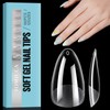 TOMICCA Almond Short Nail Tips for Gel Nails, Gel Full