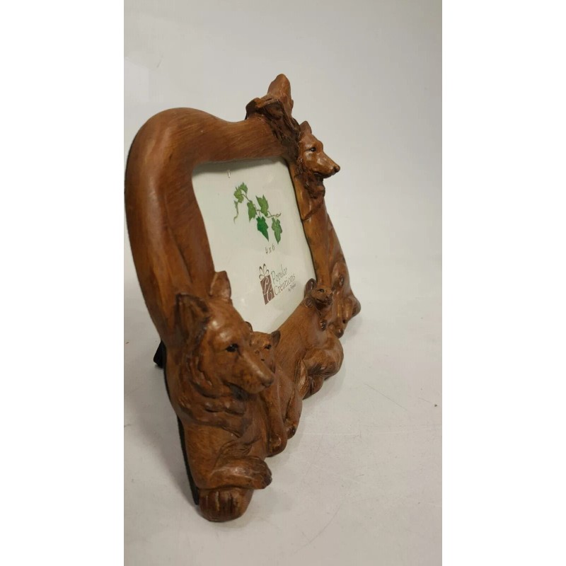 Wolf NW020 Wolf Photo Frame Carving Work with wolves +