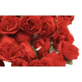 (Mikishin) 50 Pcs Artificial Roses 3cm Bouquet Rose Rose Wedding Decoration (Red)