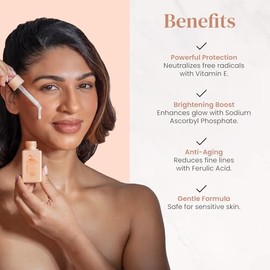 Suero Antioxidante Nihon - Ácido Kójico + Ácido Ferúlico Y Vitamina E Y Vitamina C Para El Rostro - Ilumina, Unifica El Tono Y Protege - Limpio, Sin F