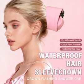 Waterproof Hair Sleeve for Long Hair, Crown Washing Shower Cap Ponytail, Protect Styled Hairs, Reusable, Quick Root Refresh, Great for Pool Travel Shower Gym Beach, Amazing Time Saver