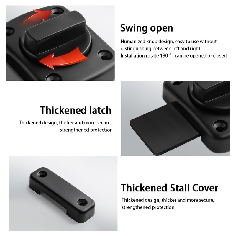 FDEETY Door Latch Door Security Latch Lock Interior Rotary Latch