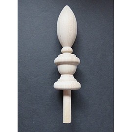Small Wood Finial 3 3/4 High, 1 Inch Wide. Oak Cherry Maple Walnut Mahogany (Walnut)