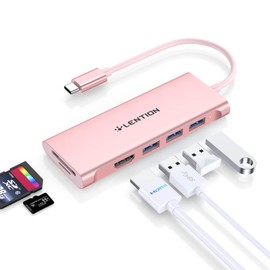 LENTION USB C Hub with 4K HDMI, USB 3.0, SD&TF Card Reader, for 2024-2016 MacBook Pro/Air 13/14/15/16, Surface, Chrombook, Laptop, Universal Multiport USB-C Adapter Thunderbolt 3/4
