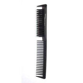 Hercules Sägemann HS C10 carbon 10 comb with real bristles, anthracite (anti-static) carbon comb, functional teeth with compartment teeth, double row, 9 inches, hair comb, beard comb, teasing comb