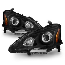 ACANII - For 2013-2015 Nissan Altima 4Dr Sedan Black Projector Headlights Headlamps Driver + Passenger Side