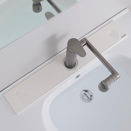 SGQQ Faucet Mat for Kitchen Sink, Diatomite Quick Drying Tray , Long 23.6''Sink Faucet mat for Guard and Bathroom Counter. Super Absorben. White