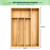 guiogc Bamboo Silverware Drawer Organizer, Silverware Organizer, Silverware Utensil Tray