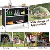 Giantex 81" Extra Long Portable Bar Table with 2-Tier Storage