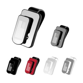 Yourkar Sunglass Holder for Car Visor, Metal Classic US Flag Vehicle Eyeglasses Hanger Mount, Multifunctional US Flag Ticket Card Clip, Interior Car Accessories (Black & Silver)