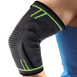 AGILE NOW® Upgraded Elbow Support Stabilises & Protects Joints - Non-Slip Tennis Elbow Bandage with Curved Gel Pads - Suitable for All Sports Such As Tennis, Weightlifting & Golf (M | Green)