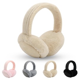 TSLBW Winter Earmuffs, Fluffy Earmuffs for Women, Men, Girls, Plush Earmuffs, Soft Velvet Earmuffs, Winter Ear Warmers for Children, Ear Warmers, Protection from Wind, White
