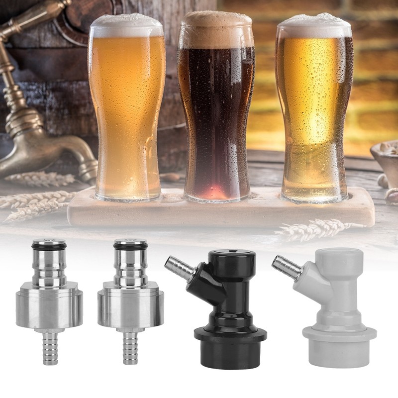 2Pcs Stainless Steel Carbonation Cap with 2Pcs Barb Ball Lock