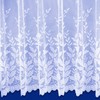 White Leaf Patterned Julia Net Curtain Slot Top - Sold