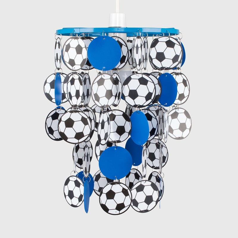 MiniSun - Boys Blue City Football Bedroom/Nursery Ceiling Pendant Light