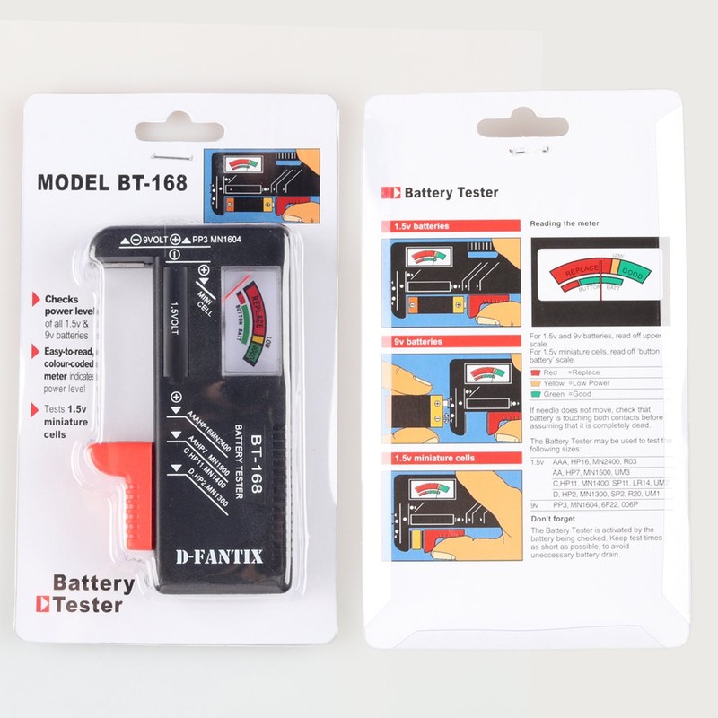 D-FantiX Battery Tester, Universal Battery Checker Small Battery Testers for