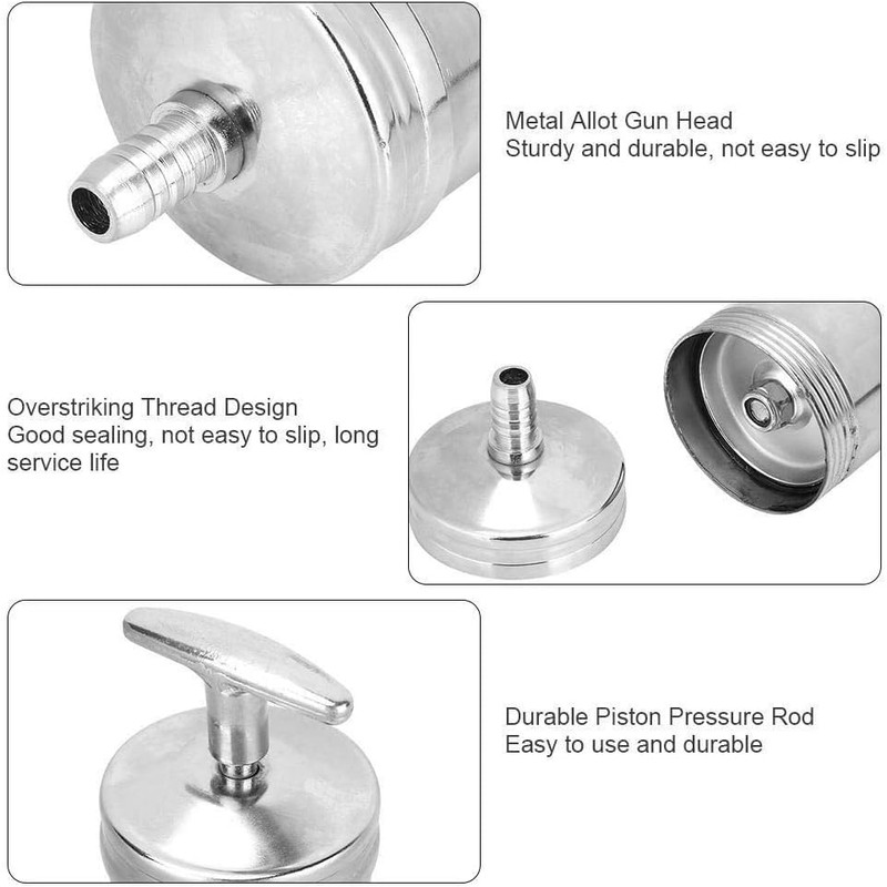 Autojack Manual Vacuum Oil Syringe, 500cc Aluminum Alloy Steel Transfer