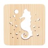 Wooden 3D LED Light Hollow Seahorse Pattern USB Power Supply