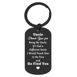 Ximalun Uncle Gifts Keyring Christmas Birthday Gifts for Uncle Thank You for Being My Uncle Keyring Uncle Gifts from Niece Nephew Thanksgiving Day Fathers Day Gift for Uncle