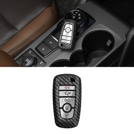 RT-TCZ Carbon Fiber Key Fob Case Cover Key Holder Protection Shell Accessories for Ford F150 & Explorer 2018-2023,for Ford Bronco & Bronco Sport 2021-2023
