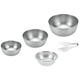 よこやま 燕人の匠 ステンレスボウル 4点セット (ボウル 21cm&18cm&15cm&パンチングボウル 15cm) トング付 ETF-1000 シルバー