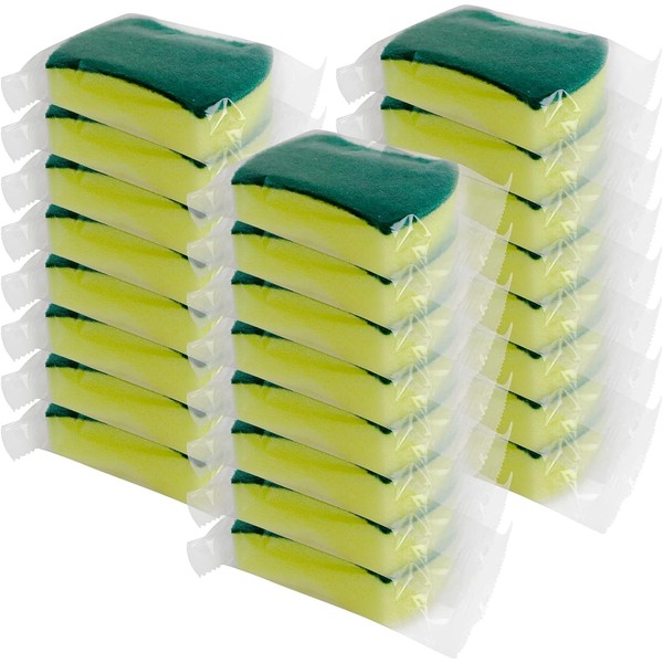 24-Pack Dishwashing Sponges – Individually Wrapped Scouring Pads for Kitchen