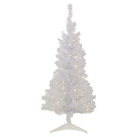 4' Pre-lit Rockport White Pine Artificial Christmas Tree Clear Lights