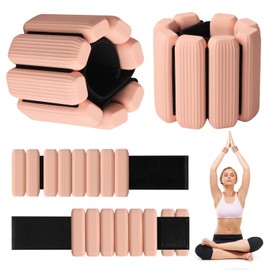 Wrist Weights, Adjustable Wrist Ankle Weights for Women and Men (1 lb Each), 2Pack Wearable Silicone Bracelets SuitableSuitable for Walking, Yoga, and Gym, Arm & Leg Workout, 2lb (Fleshy Pinks)