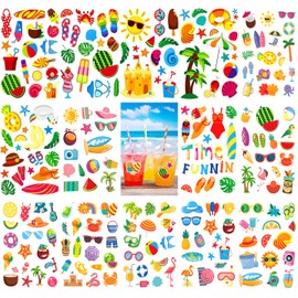 Leesgel Hawaii Stickers Children Girls Boys 32 Sheets Hawaiian Stickers Children for Hawaii Decoration, Hawaiian Party Decoration Party Bag Children's Birthday Decoration Hawaiian Summer Party